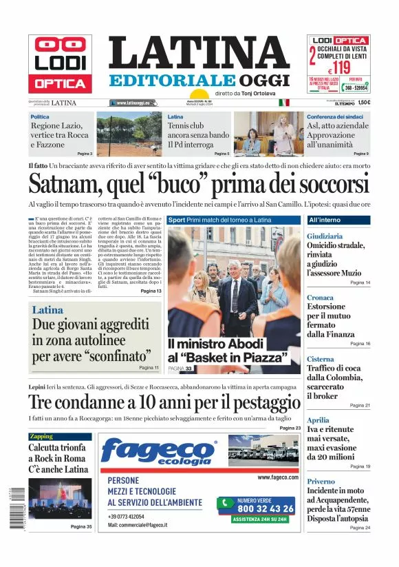 Prima-pagina-latina-editoriale-oggi-oggi-edizione-del-20240702