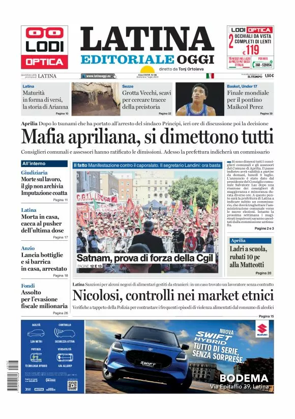 Prima-pagina-latina-editoriale-oggi-oggi-edizione-del-20240707