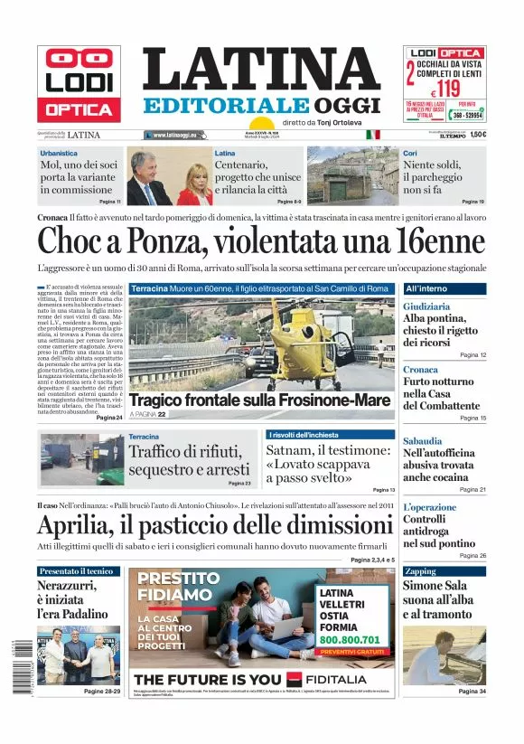 Prima-pagina-latina-editoriale-oggi-oggi-edizione-del-20240709