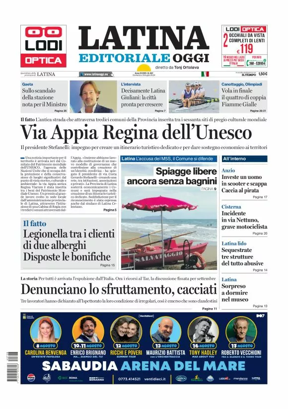 Prima-pagina-latina-editoriale-oggi-oggi-edizione-del-20240728