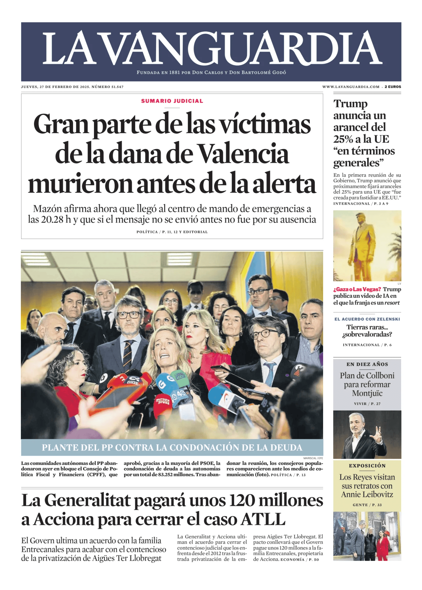 Prima-pagina-lavanguardia-oggi-edizione-di-oggi-20250227