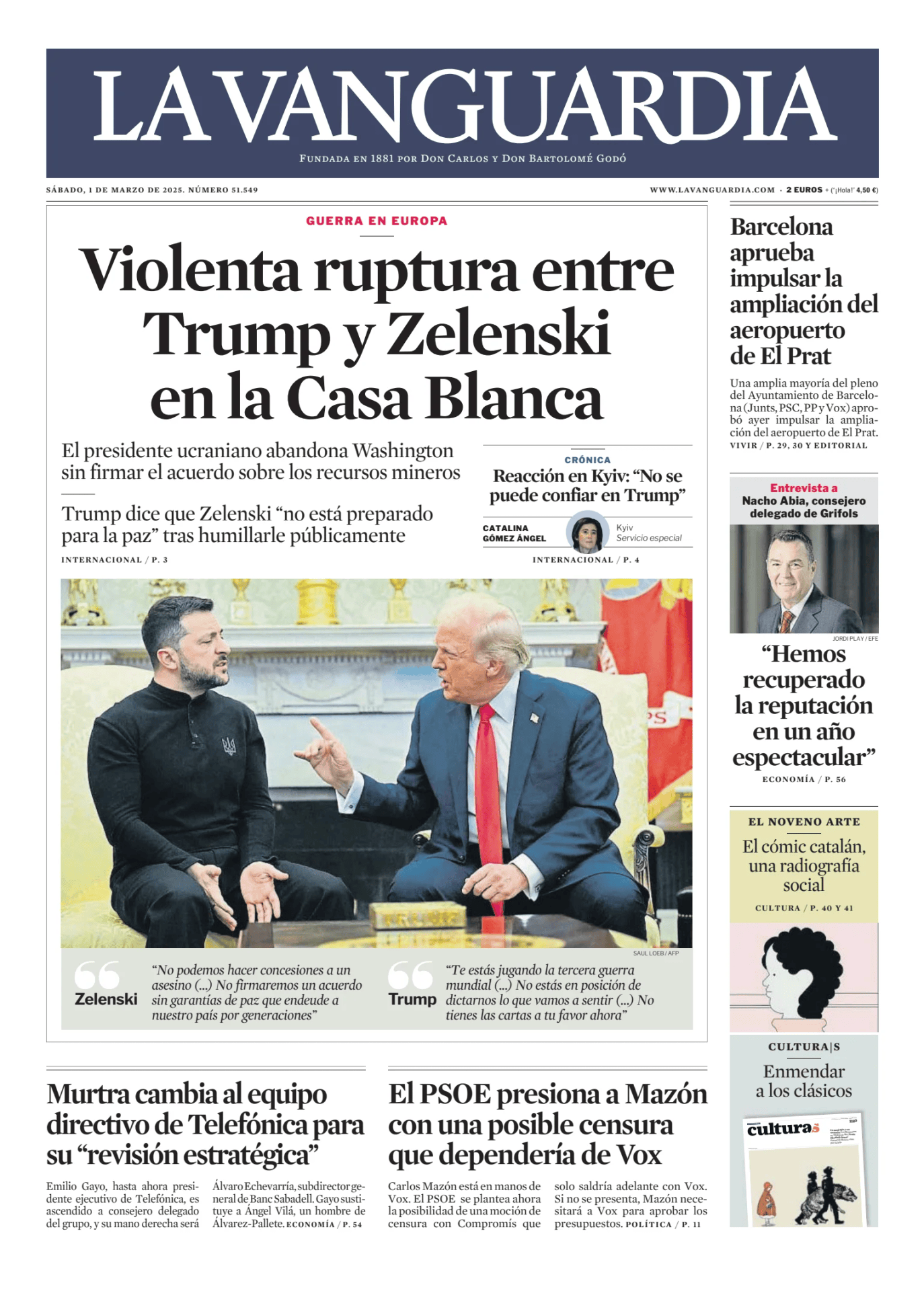 Prima-pagina-lavanguardia-oggi-edizione-di-oggi-20250301