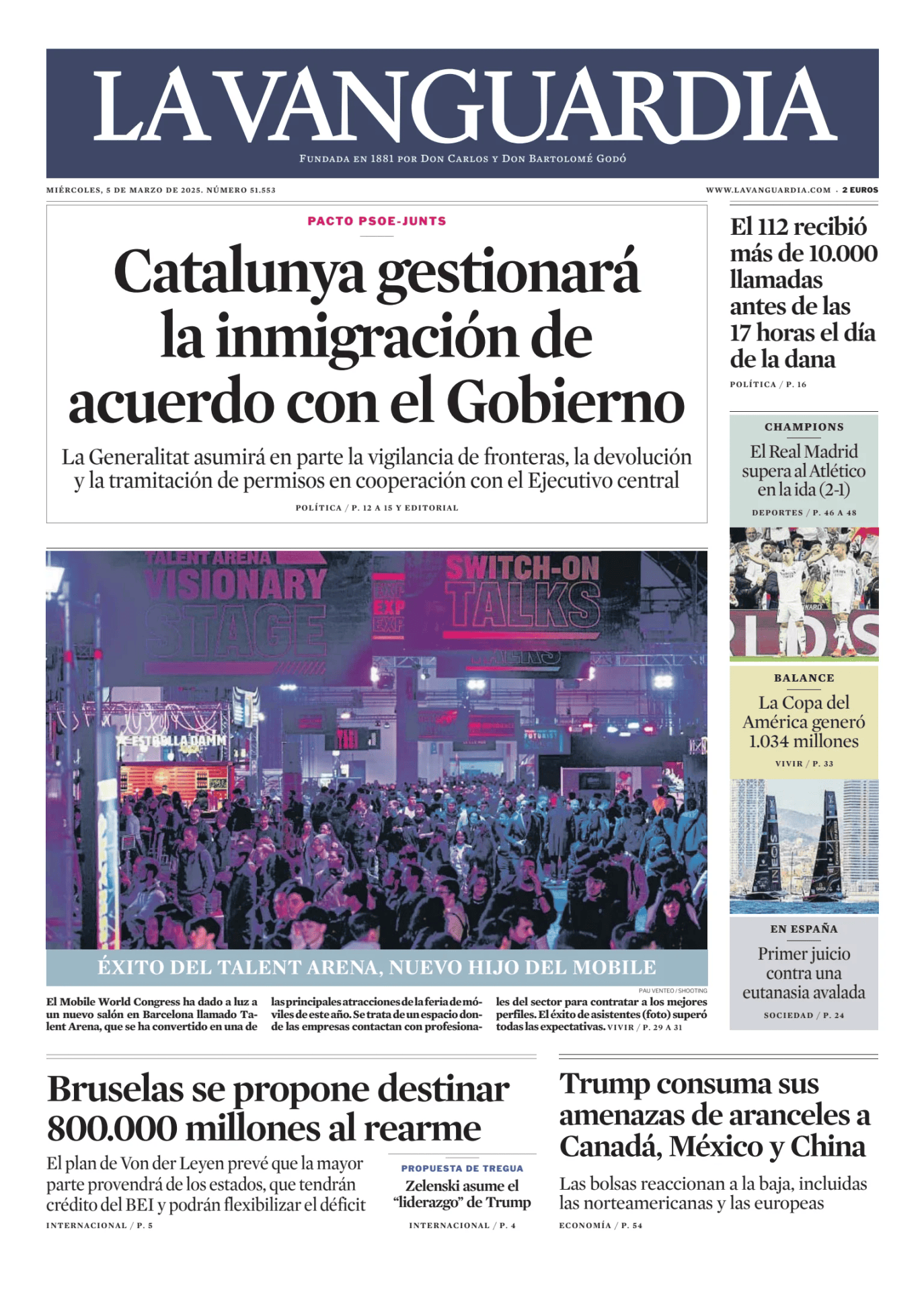 Prima-pagina-lavanguardia-oggi-edizione-di-oggi-20250305