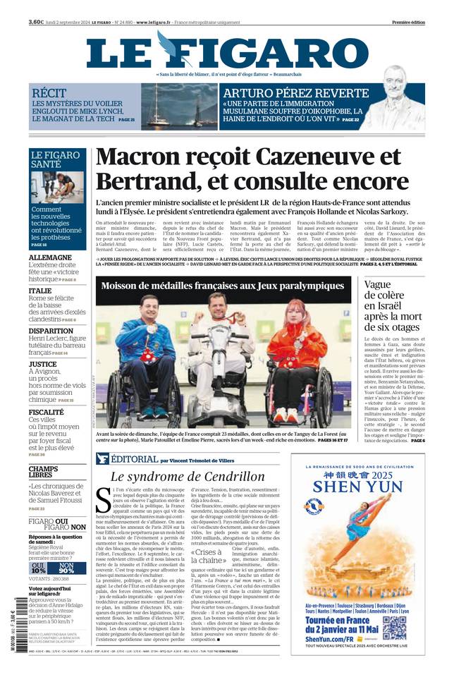 Prima-pagina-le-figaro-di-oggi-01-09-2024