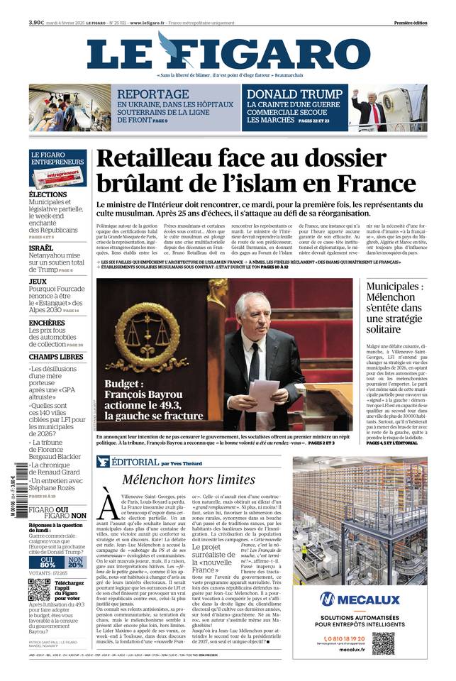 Prima-pagina-le-figaro-di-oggi-03-02-2025