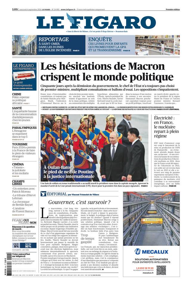 Prima-pagina-le-figaro-di-oggi-03-09-2024