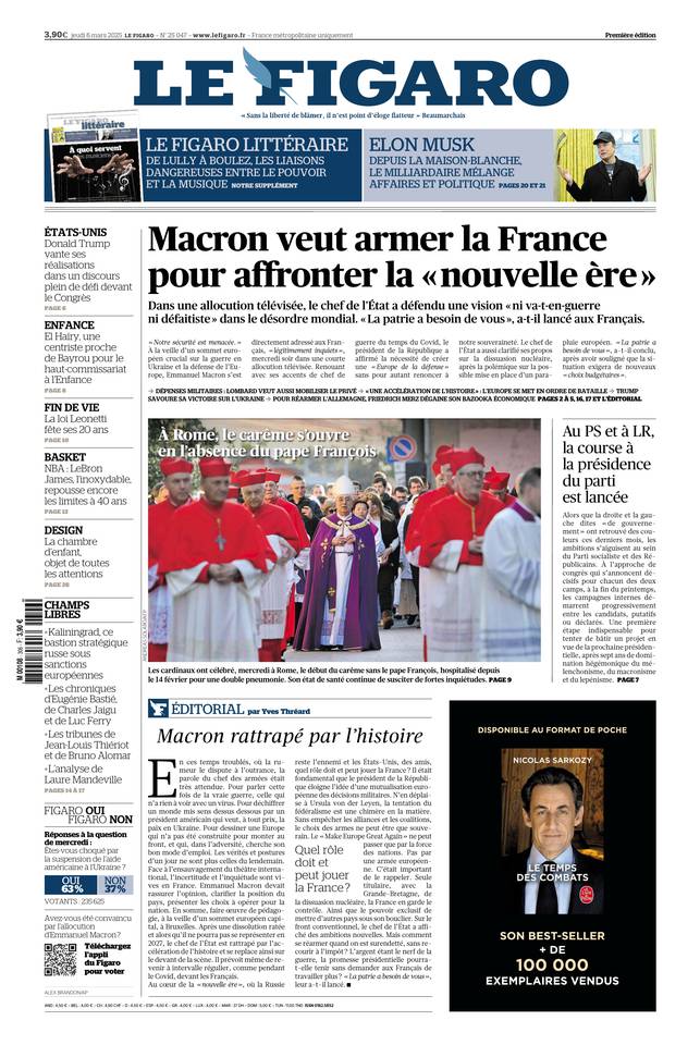 Prima-pagina-le-figaro-di-oggi-05-03-2025