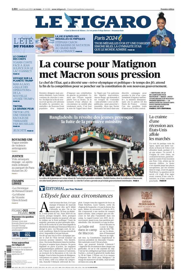 Prima-pagina-le-figaro-di-oggi-05-08-2024