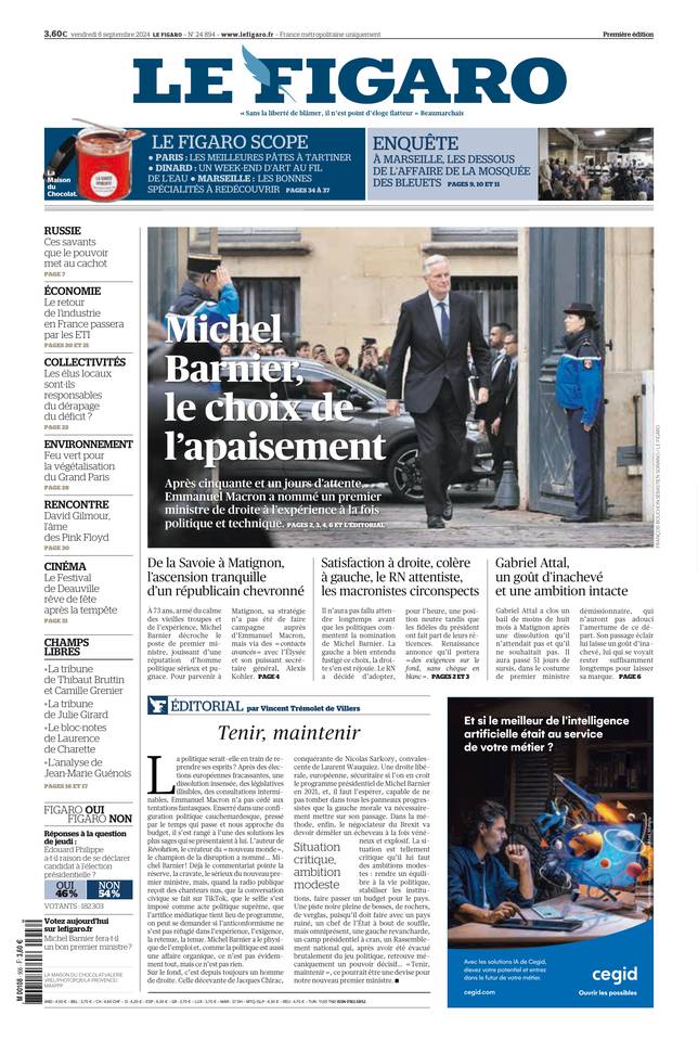 Prima-pagina-le-figaro-di-oggi-05-09-2024