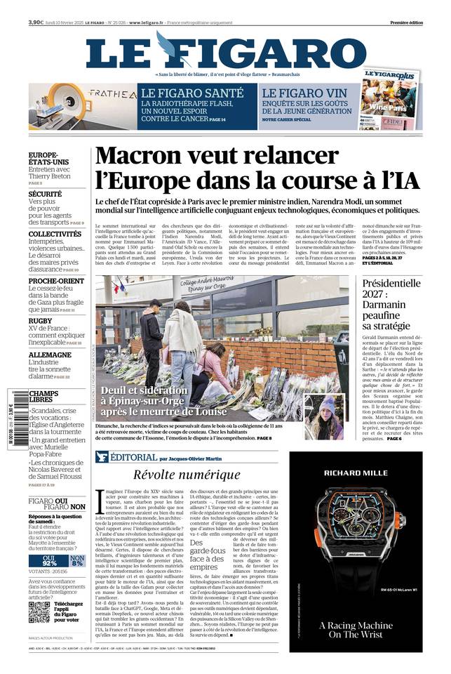 Prima-pagina-le-figaro-di-oggi-09-02-2025