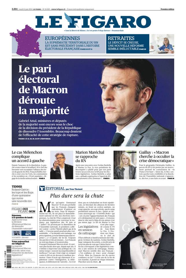 Prima-pagina-le-figaro-di-oggi-10-06-2024