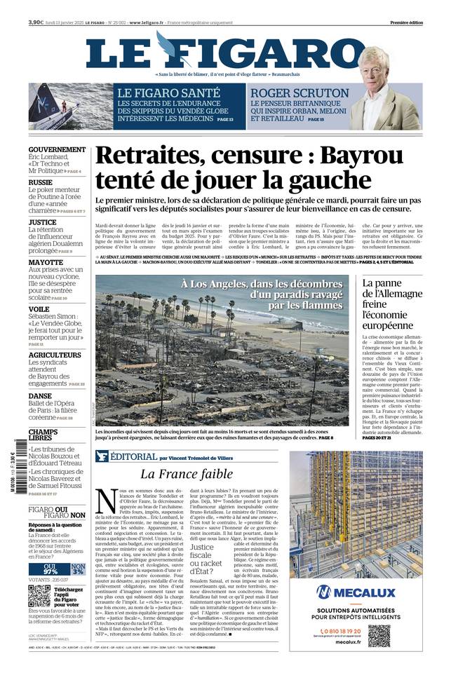 Prima-pagina-le-figaro-di-oggi-12-01-2025