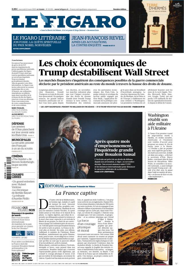 Prima-pagina-le-figaro-di-oggi-12-03-2025