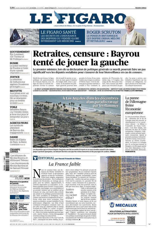 Prima-pagina-le-figaro-di-oggi-13-01-2025