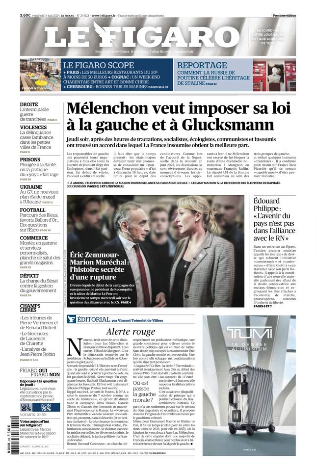 Prima-pagina-le-figaro-di-oggi-13-06-2024