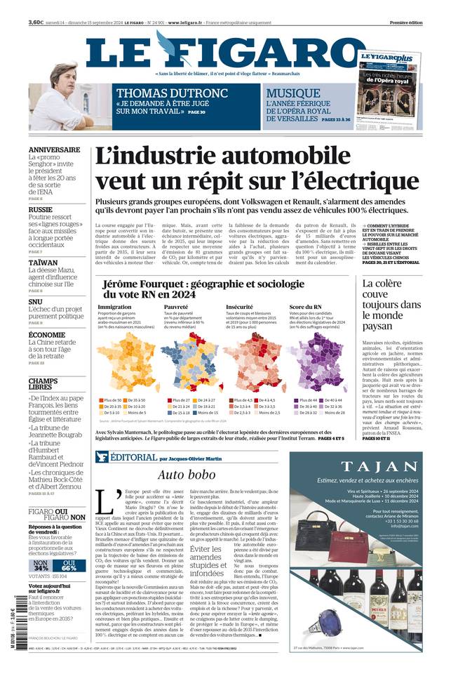 Prima-pagina-le-figaro-di-oggi-13-09-2024