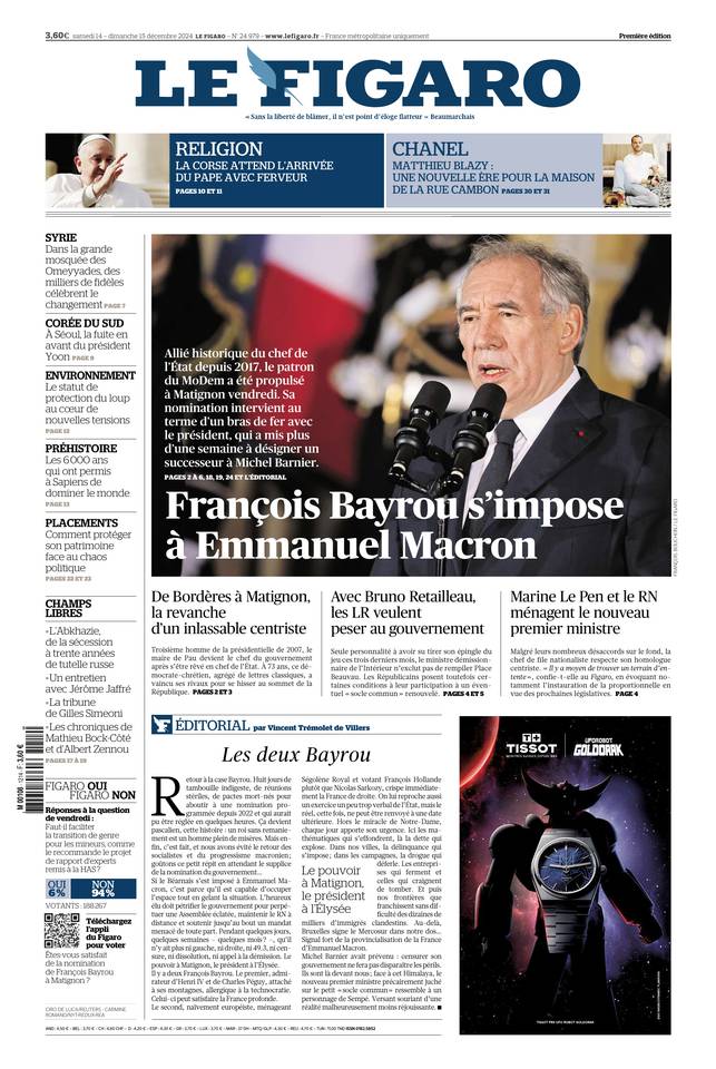 Prima-pagina-le-figaro-di-oggi-13-12-2024