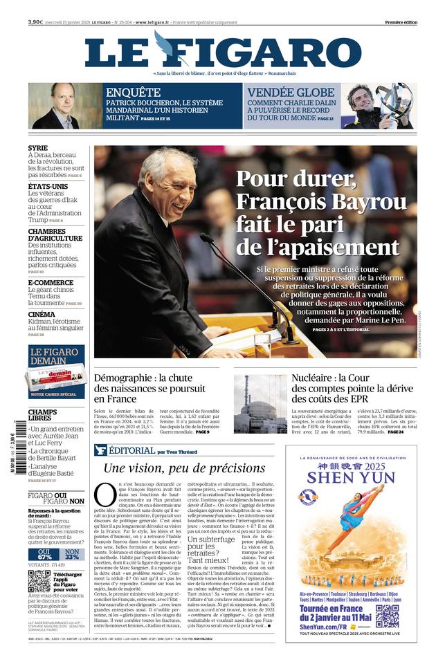 Prima-pagina-le-figaro-di-oggi-14-01-2025