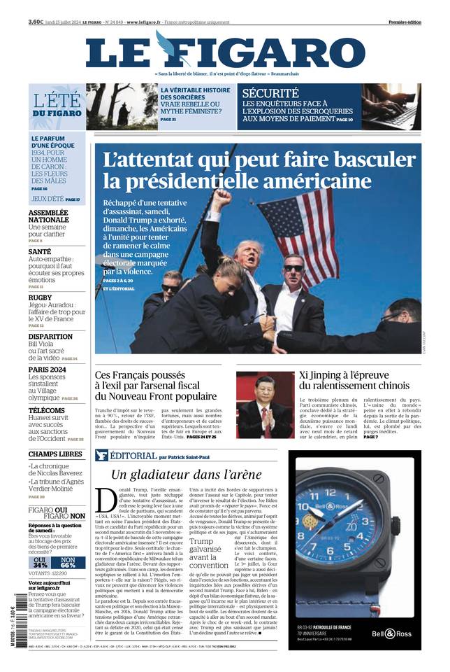 Prima-pagina-le-figaro-di-oggi-14-07-2024