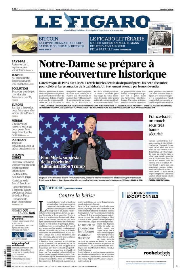 Prima-pagina-le-figaro-di-oggi-14-11-2024