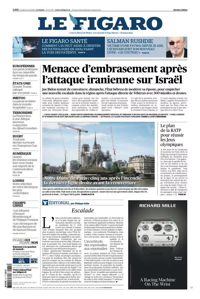 Prima-pagina-le-figaro-di-oggi-15-04-2024