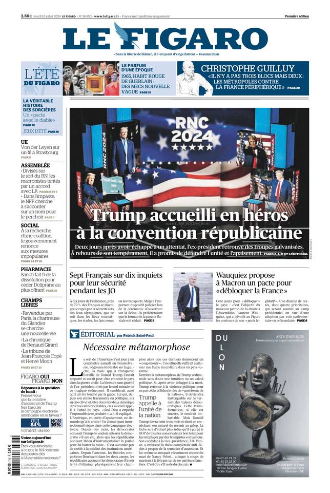 Prima-pagina-le-figaro-di-oggi-15-07-2024