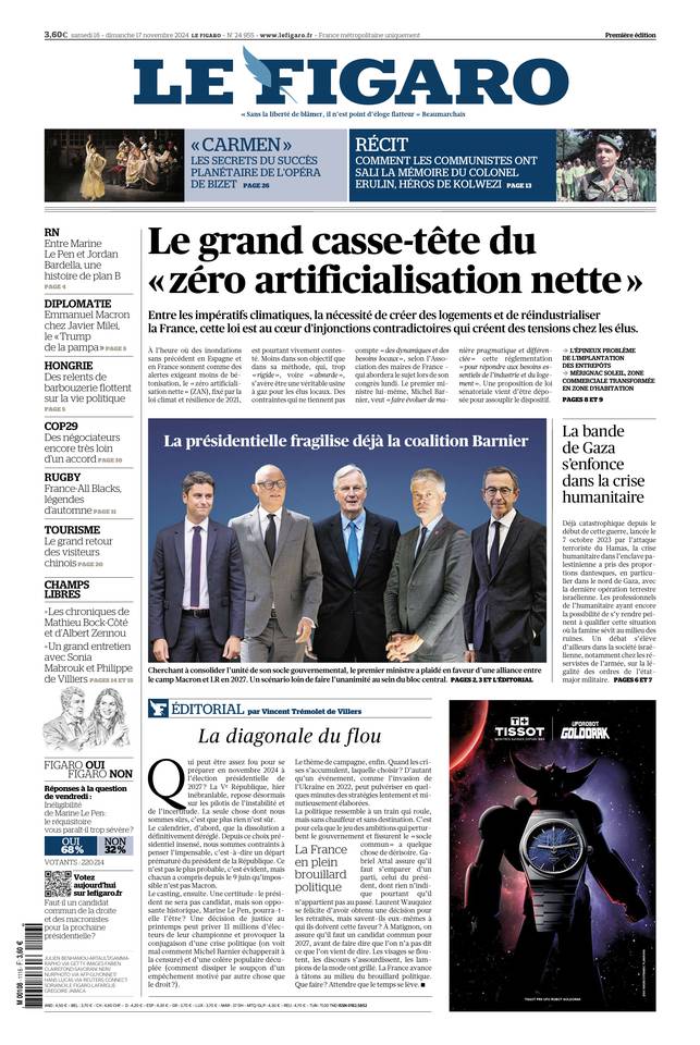 Prima-pagina-le-figaro-di-oggi-15-11-2024