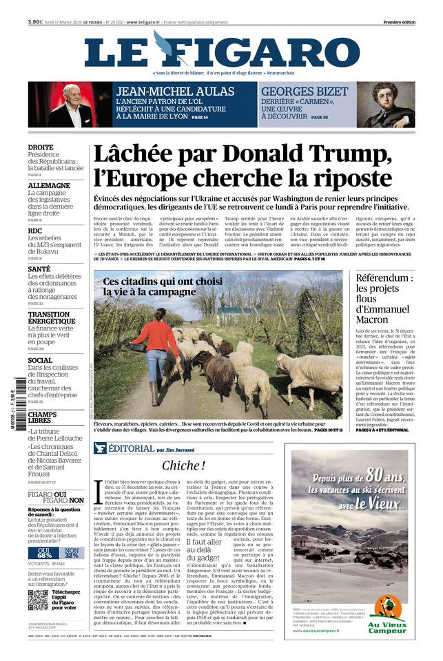 Prima-pagina-le-figaro-di-oggi-16-02-2025