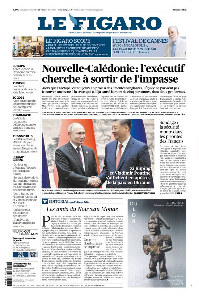 Prima-pagina-le-figaro-di-oggi-17-05-2024