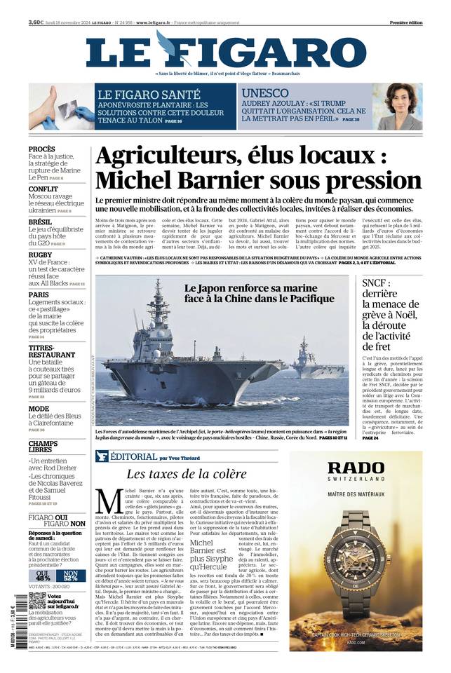 Prima-pagina-le-figaro-di-oggi-17-11-2024