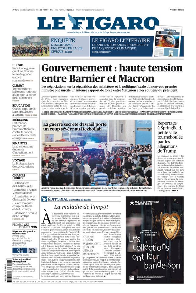 Prima-pagina-le-figaro-di-oggi-18-09-2024