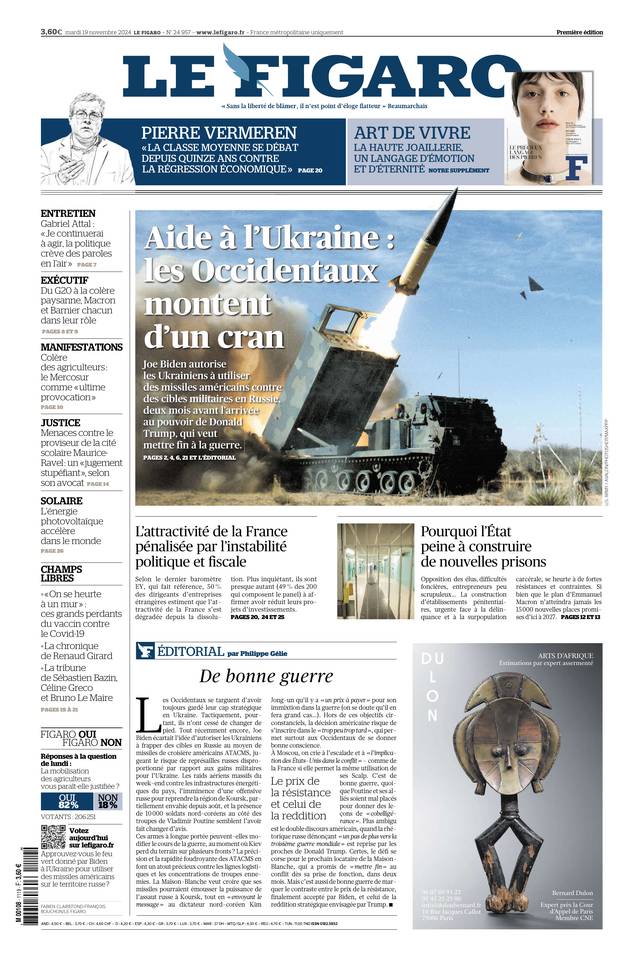 Prima-pagina-le-figaro-di-oggi-18-11-2024