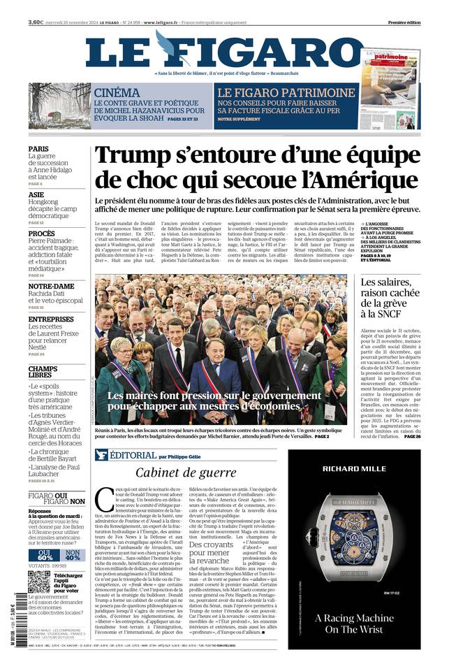 Prima-pagina-le-figaro-di-oggi-19-11-2024