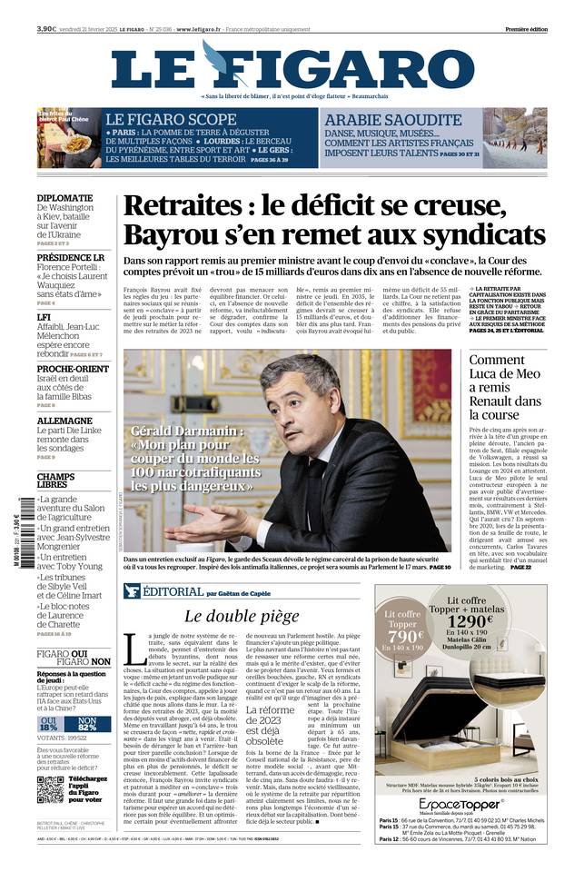 Prima-pagina-le-figaro-di-oggi-20-02-2025