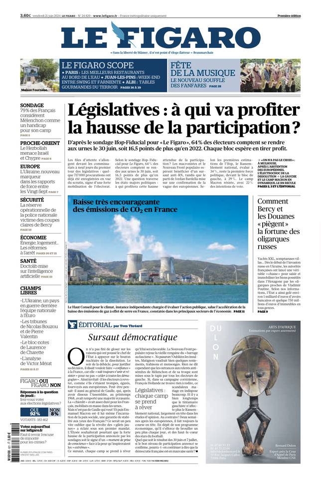 Prima-pagina-le-figaro-di-oggi-20-06-2024