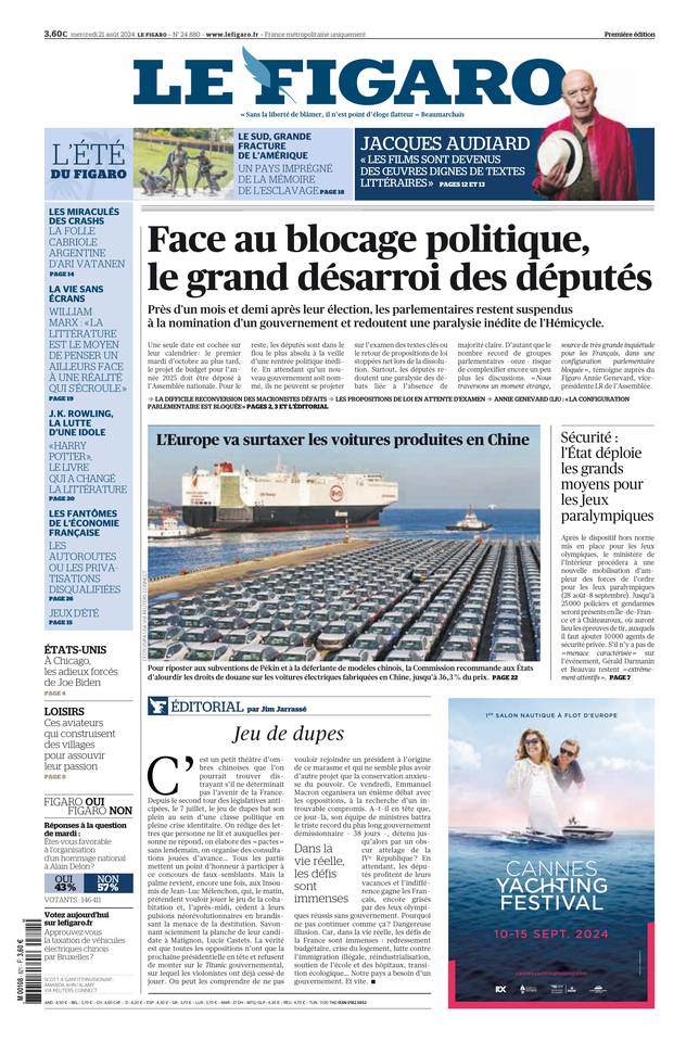 Prima-pagina-le-figaro-di-oggi-20-08-2024