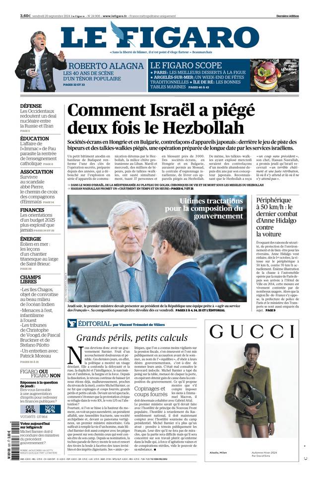 Prima-pagina-le-figaro-di-oggi-20-09-2024