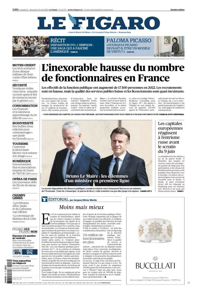 Prima-pagina-le-figaro-di-oggi-2024-04-14