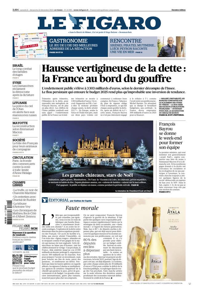 Prima-pagina-le-figaro-di-oggi-21-12-2024