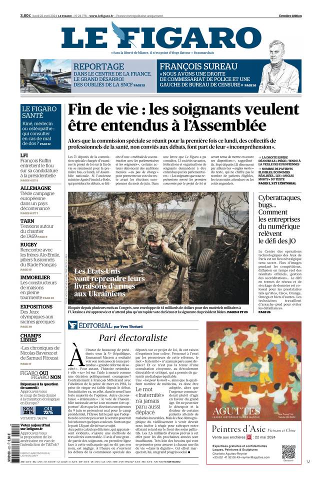 Prima-pagina-le-figaro-di-oggi-22-04-2024