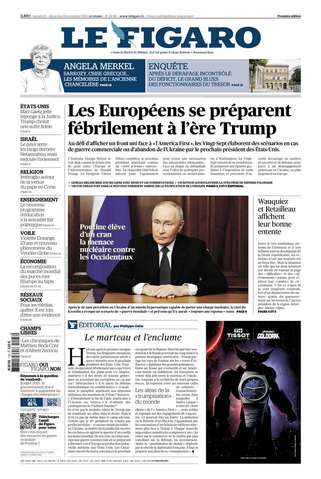 Prima-pagina-le-figaro-di-oggi-22-11-2024