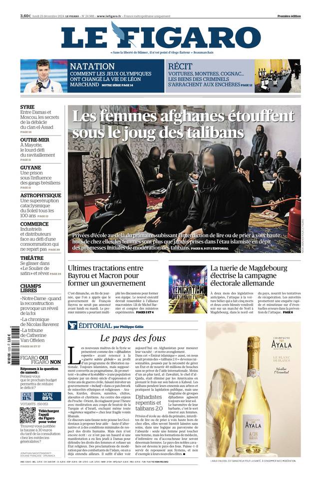 Prima-pagina-le-figaro-di-oggi-22-12-2024