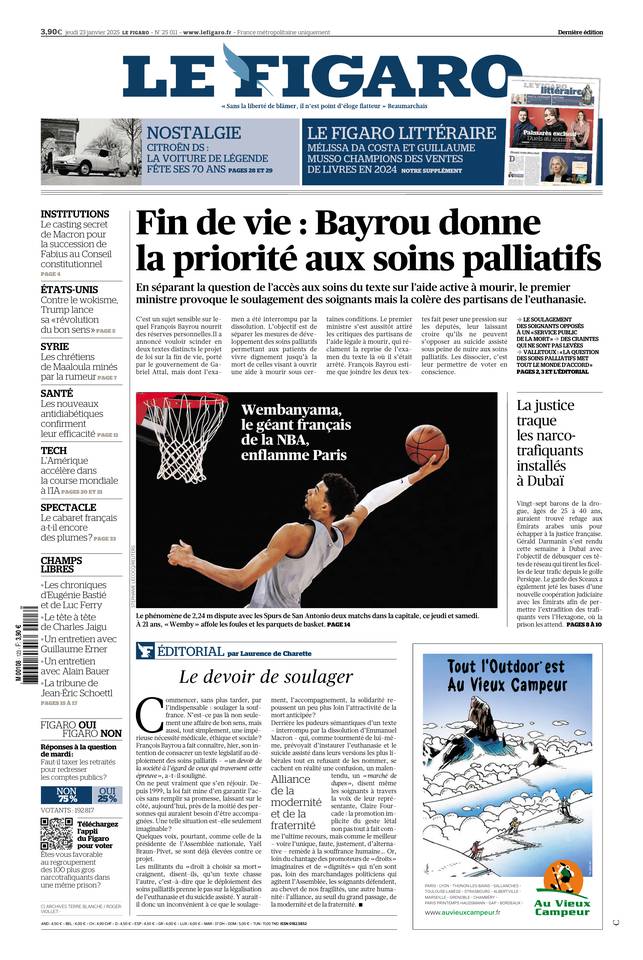 Prima-pagina-le-figaro-di-oggi-23-01-2025