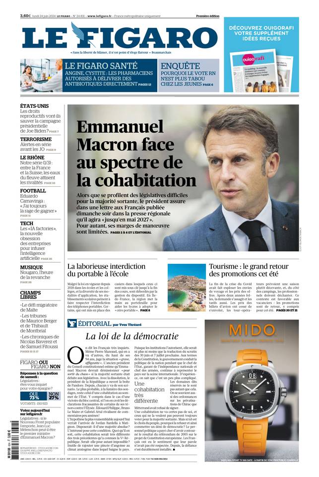 Prima-pagina-le-figaro-di-oggi-23-06-2024