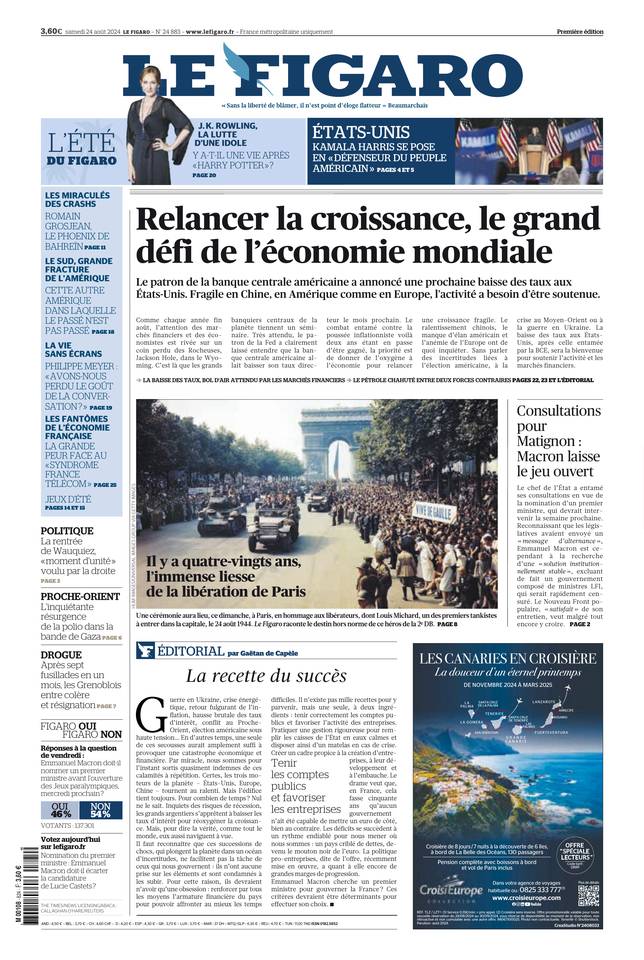 Prima-pagina-le-figaro-di-oggi-23-08-2024