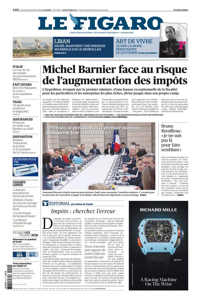 Prima-pagina-le-figaro-di-oggi-23-09-2024