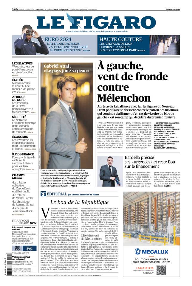 Prima-pagina-le-figaro-di-oggi-24-06-2024