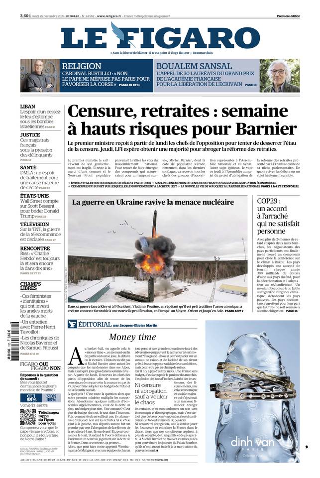 Prima-pagina-le-figaro-di-oggi-24-11-2024