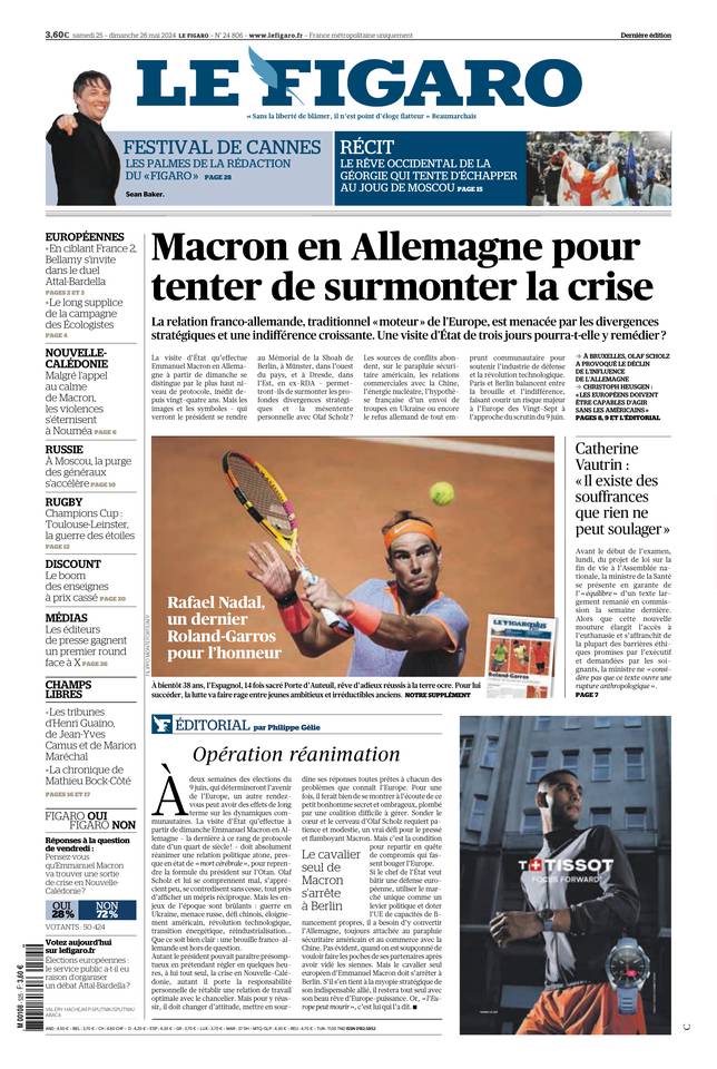 Prima-pagina-le-figaro-di-oggi-25-05-2024