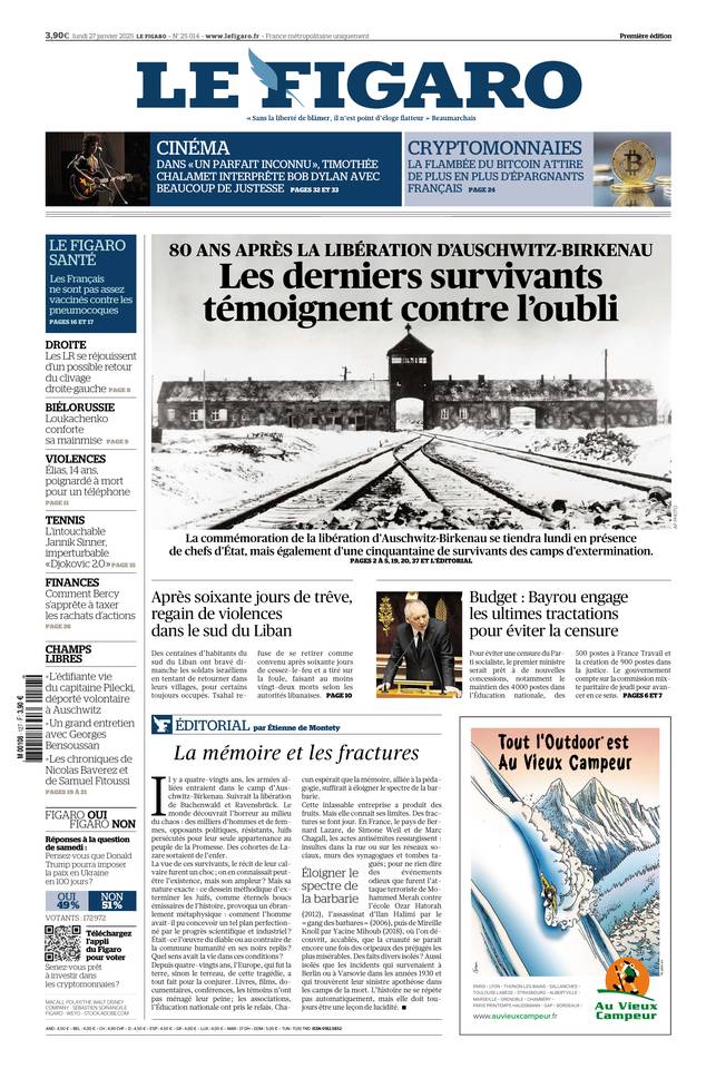 Prima-pagina-le-figaro-di-oggi-26-01-2025